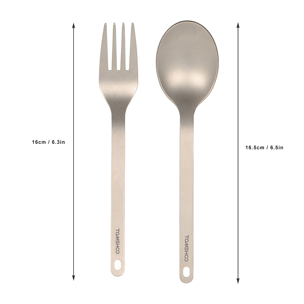 Home Cooking Dinner - TOMSHOO Titanium Tableware Dinner Spoon Cutlery