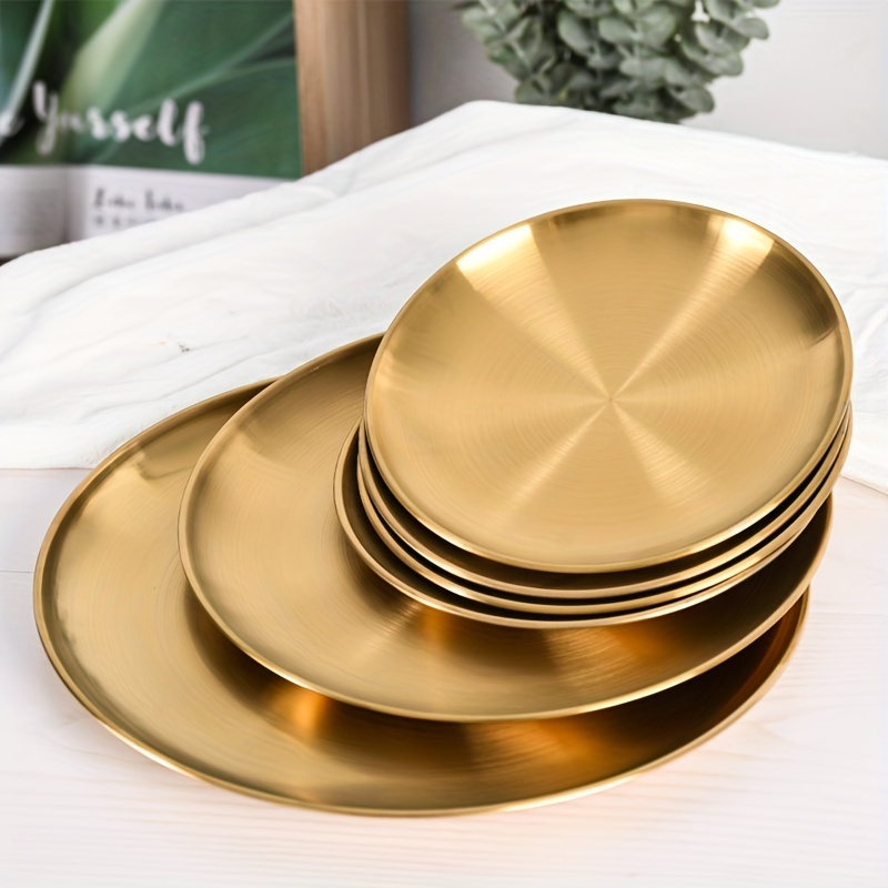 2pcs, Golden Pizza Plates, Sta - Home Cooking Dishes review and price
