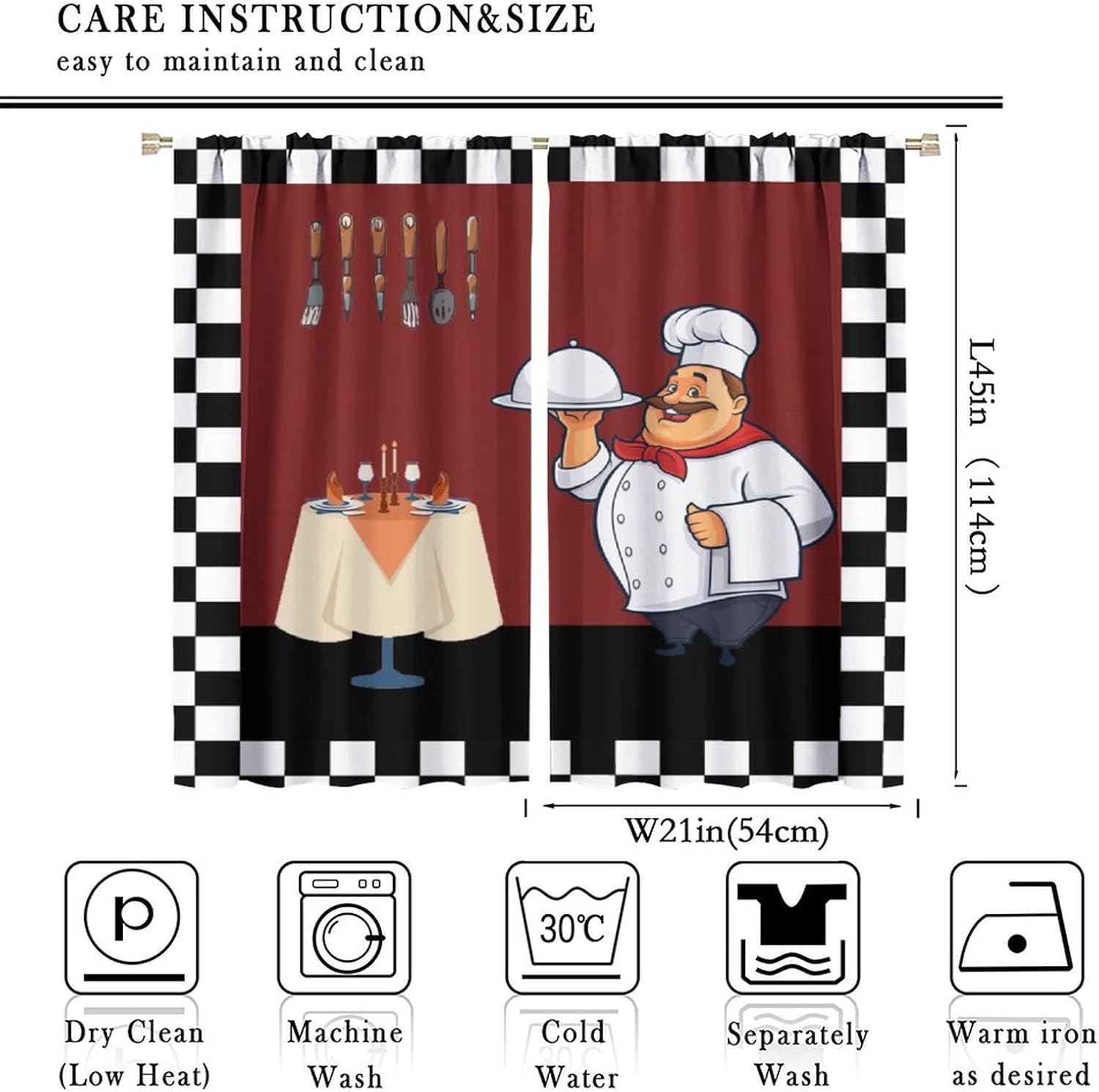 Fat Chef Kitchen Curtains ，Car - Home Cooking In French review and price