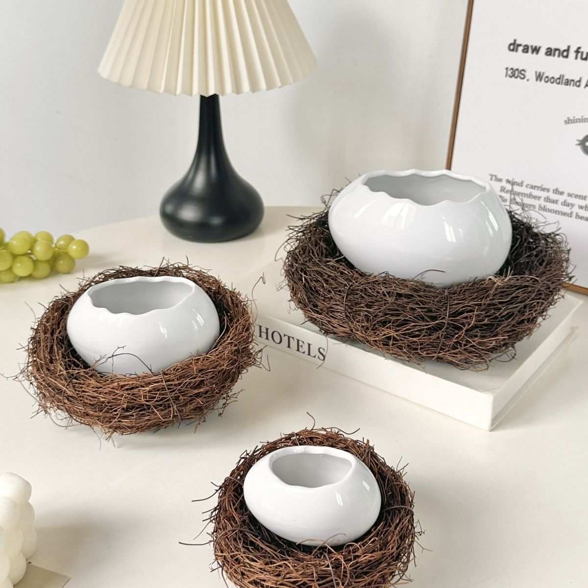Modern Bird's Nest Ostrich Whi - Home Cooking Dinner review and price