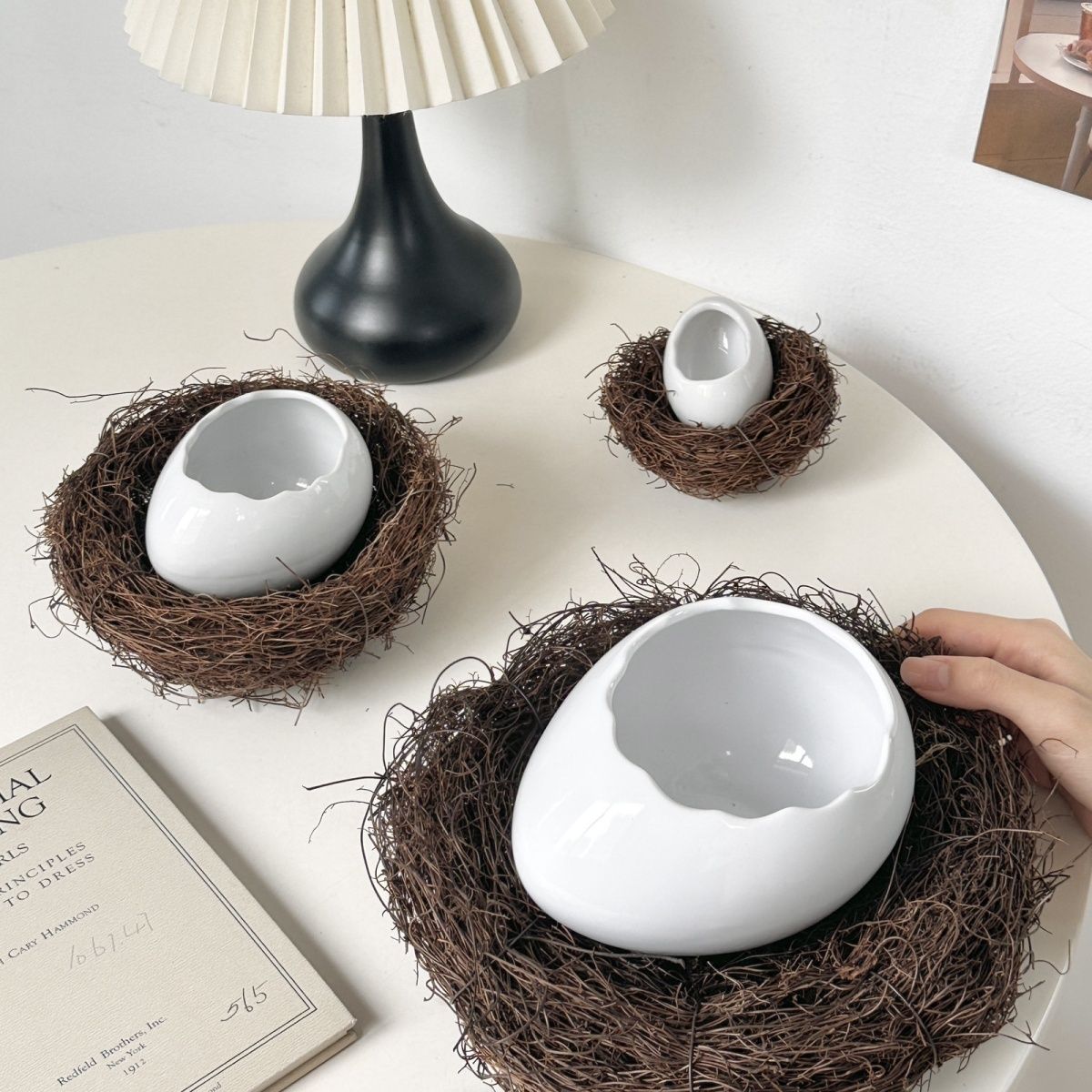 Modern Bird's Nest Ostrich Whi - Home Cooking Dinner review and price
