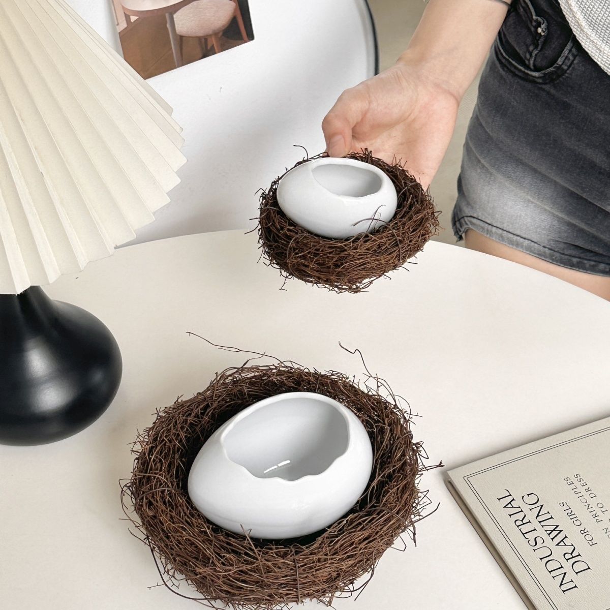 Modern Bird's Nest Ostrich Whi - Home Cooking Dinner review and price