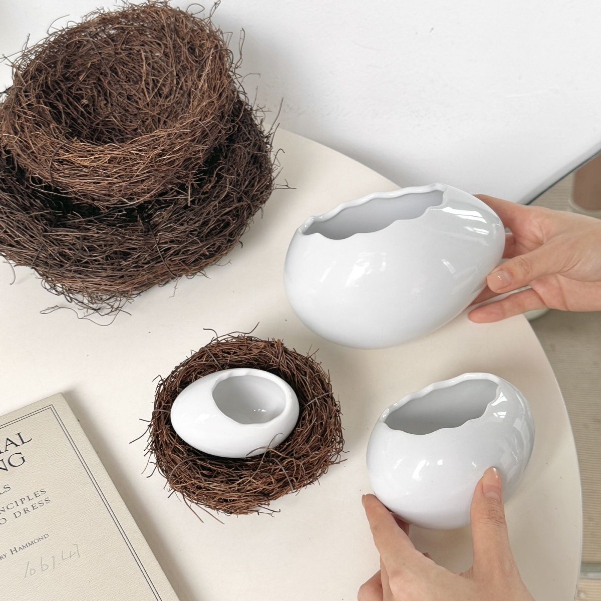 Modern Bird's Nest Ostrich Whi - Home Cooking Dinner review and price
