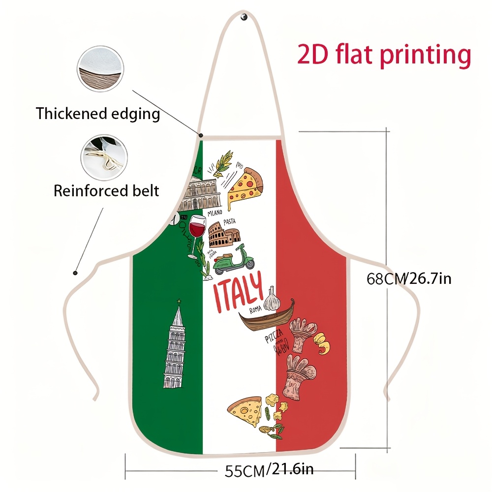 Unisex 2D Flat Apron Featuring - Home Cooking In Italian review and price
